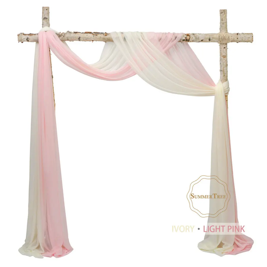 10 Meters Wedding Arch Drape Fabric Sheer Chiffon Tulle Curtain Draping Backdrop Party Supplies Home Drapery Ceremony Decoration