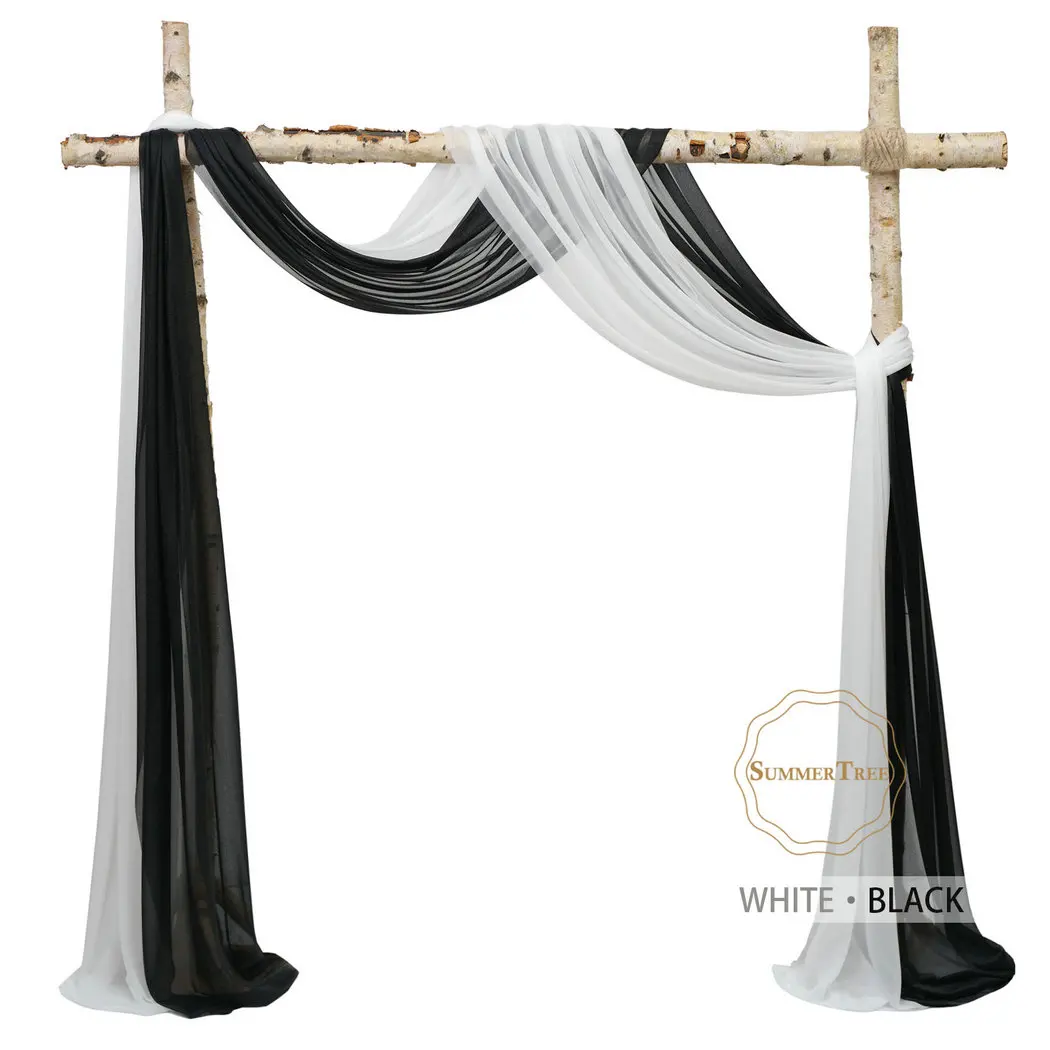 10 Meters Wedding Arch Drape Fabric Sheer Chiffon Tulle Curtain Draping Backdrop Party Supplies Home Drapery Ceremony Decoration