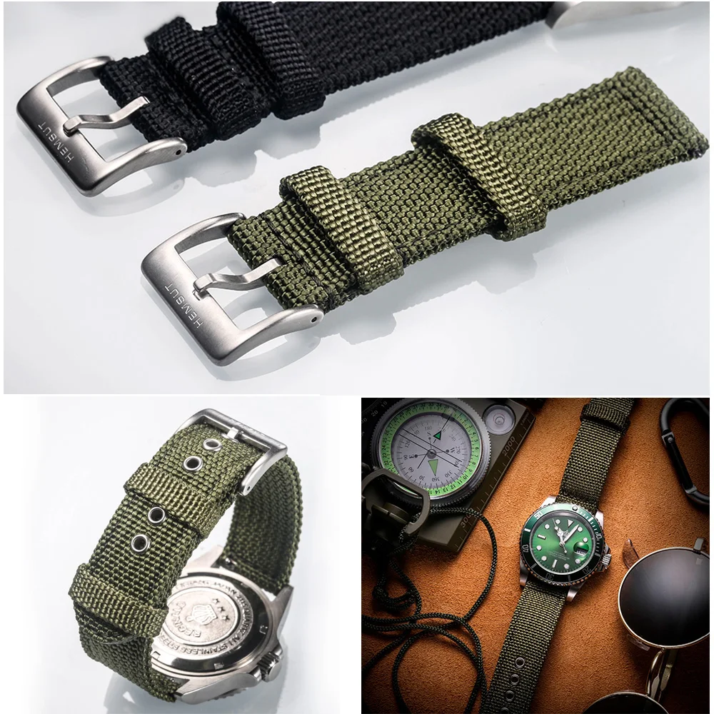 Hemsut High Quality Nylon Watch Bands Quick Release  Movement Wrist Straps Military Breathable Waterproof 18/20/22/24mm
