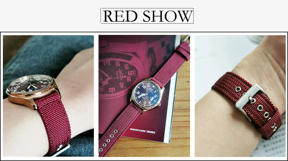 Hemsut High Quality Nylon Watch Bands Quick Release  Movement Wrist Straps Military Breathable Waterproof 18/20/22/24mm