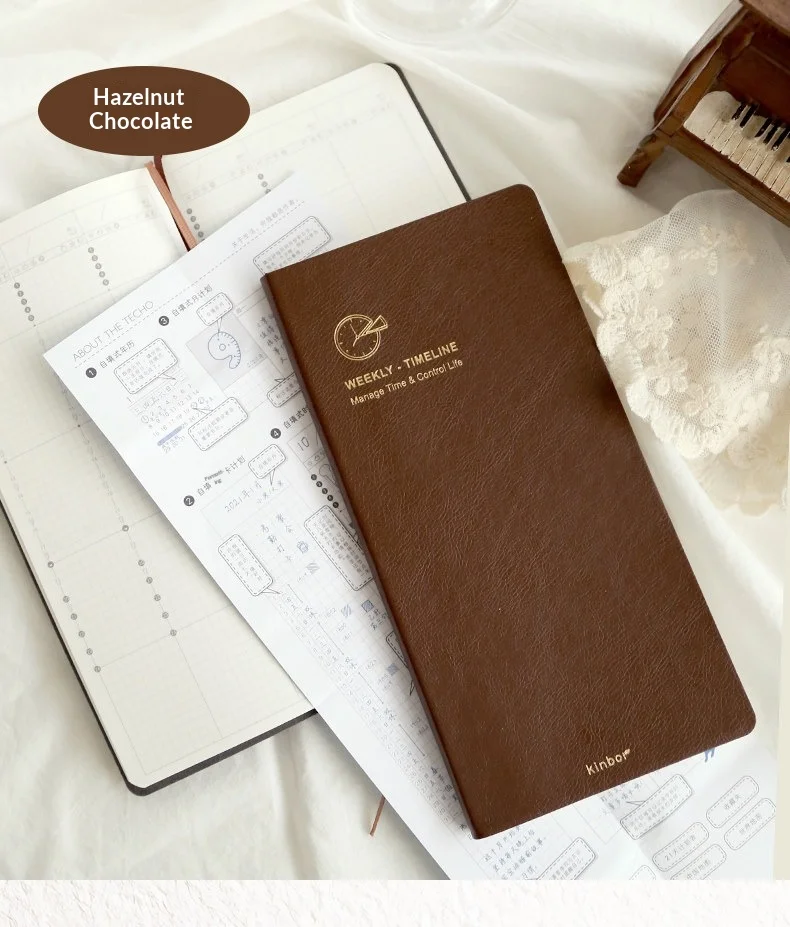 Kinbor Weekly Planner Notebook UnDated Agenda Schedule Daily Monthly Journal Book Portable Record Diary Plan Notepad Stationery