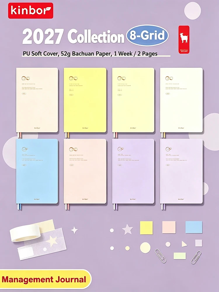 Kinbor Weekly Planner Notebook UnDated Agenda Schedule Daily Monthly Journal Book Portable Record Diary Plan Notepad Stationery