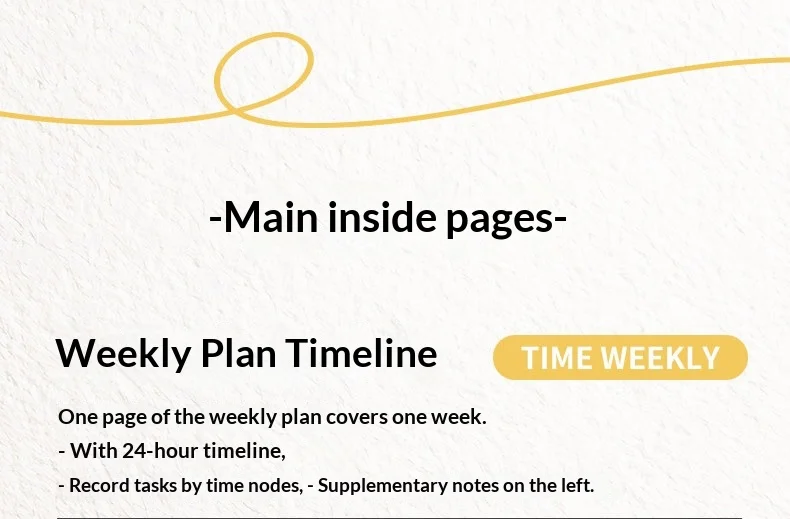 Kinbor Weekly Planner Notebook UnDated Agenda Schedule Daily Monthly Journal Book Portable Record Diary Plan Notepad Stationery
