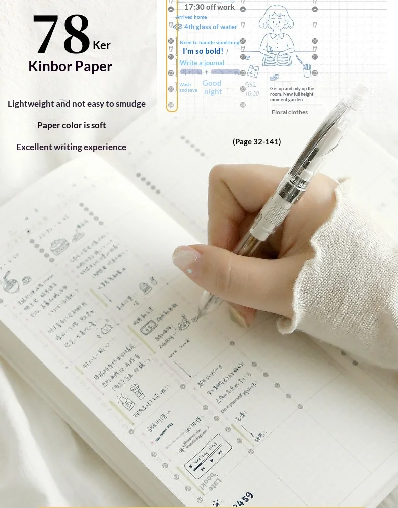 Kinbor Weekly Planner Notebook UnDated Agenda Schedule Daily Monthly Journal Book Portable Record Diary Plan Notepad Stationery