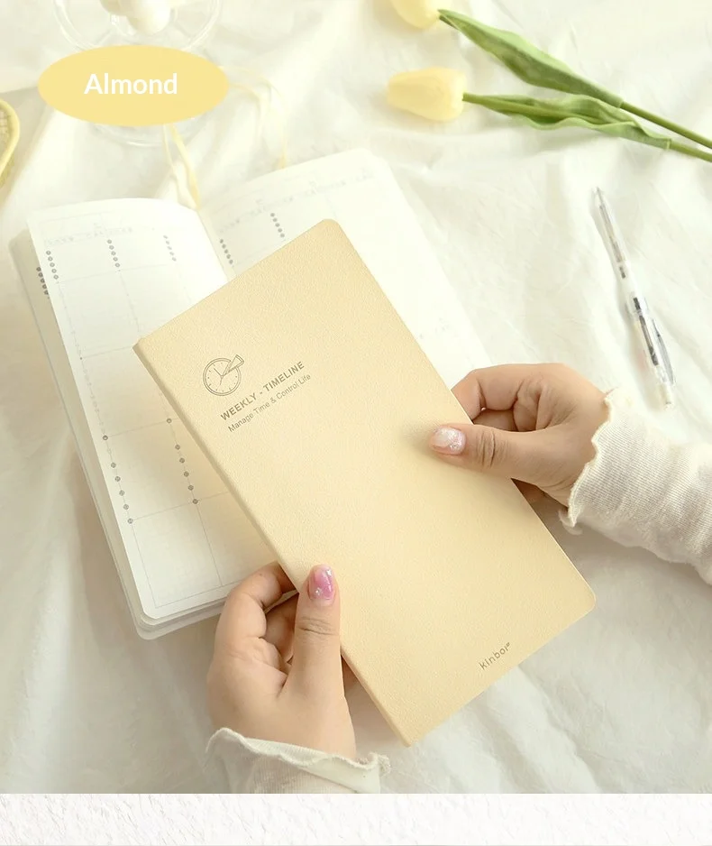 Kinbor Weekly Planner Notebook UnDated Agenda Schedule Daily Monthly Journal Book Portable Record Diary Plan Notepad Stationery