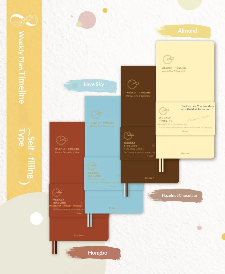 Kinbor Weekly Planner Notebook UnDated Agenda Schedule Daily Monthly Journal Book Portable Record Diary Plan Notepad Stationery