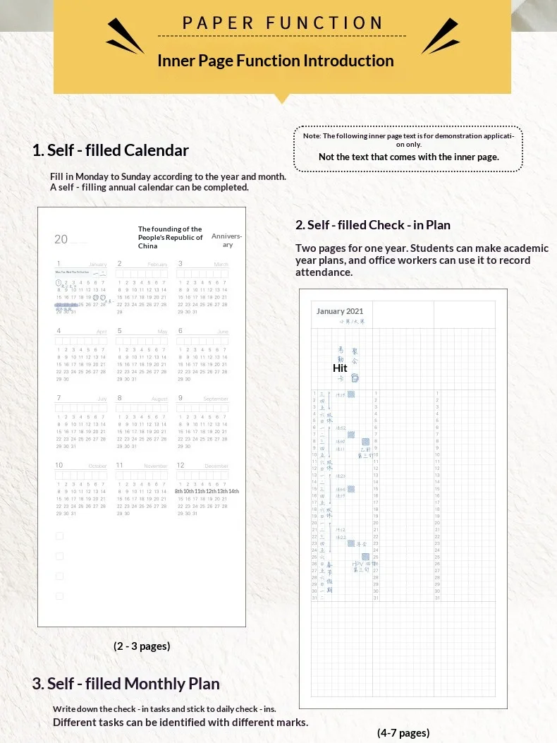 Kinbor Weekly Planner Notebook UnDated Agenda Schedule Daily Monthly Journal Book Portable Record Diary Plan Notepad Stationery