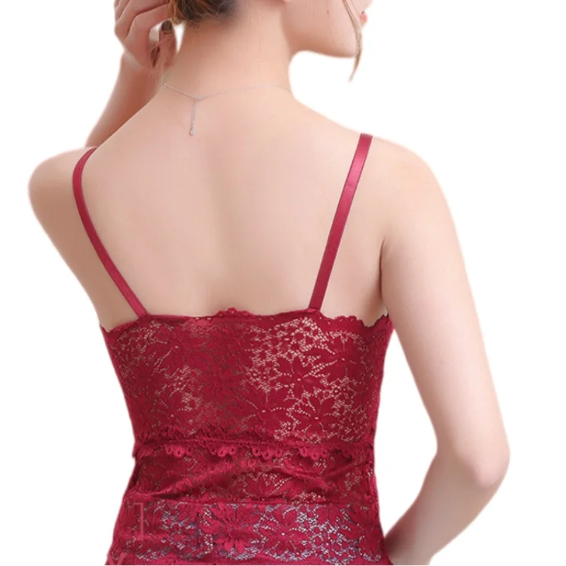 Lace Bra Top Women's Floral Lace Bralette Sexy Lingerie Non-wire Underwear Adjustable Straps Camisoles Bra Removable Pads