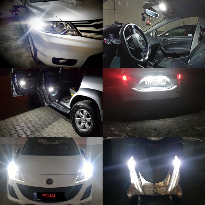 2x W5W T10 LED CANBUS No Error 5W5 12V 5W 750Lm Super Bright Car Interior Side Light 194 3030 SMD Auto Bulb White Amber Red