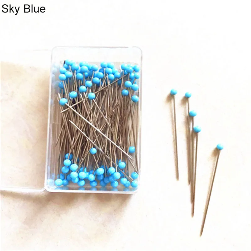 100Pcs/Box 38mm Sewing Pins Glass Ball Multicolor Head Pins Straight Quilting Heads Pins DIY Crafts Sewing Fabric