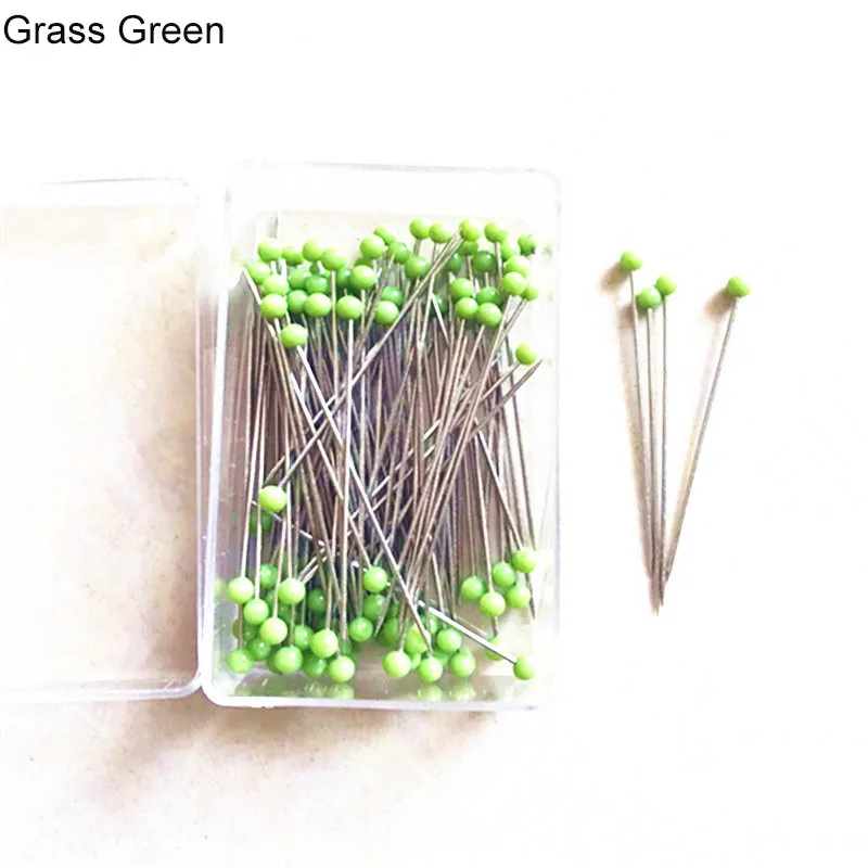 100Pcs/Box 38mm Sewing Pins Glass Ball Multicolor Head Pins Straight Quilting Heads Pins DIY Crafts Sewing Fabric