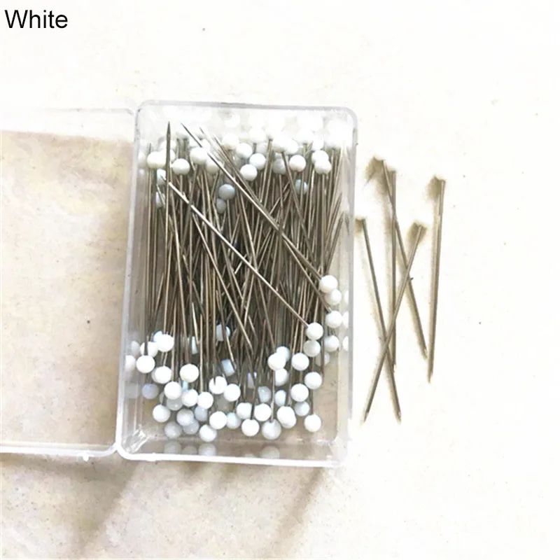 100Pcs/Box 38mm Sewing Pins Glass Ball Multicolor Head Pins Straight Quilting Heads Pins DIY Crafts Sewing Fabric