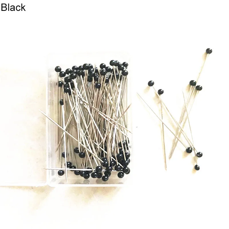 100Pcs/Box 38mm Sewing Pins Glass Ball Multicolor Head Pins Straight Quilting Heads Pins DIY Crafts Sewing Fabric