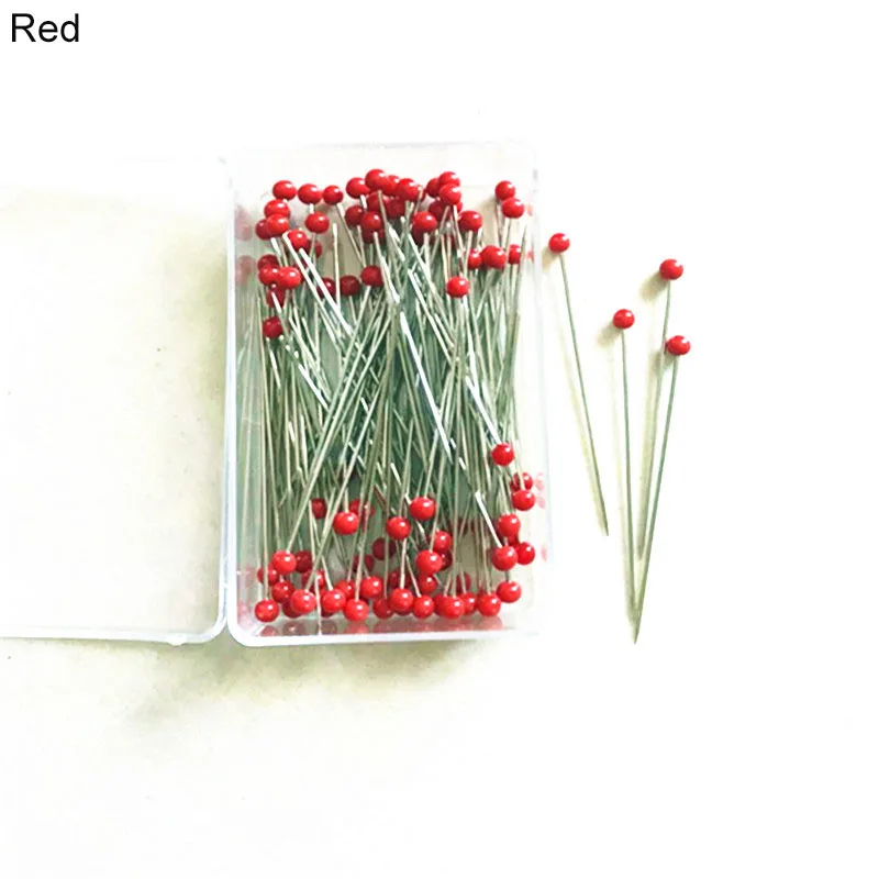 100Pcs/Box 38mm Sewing Pins Glass Ball Multicolor Head Pins Straight Quilting Heads Pins DIY Crafts Sewing Fabric