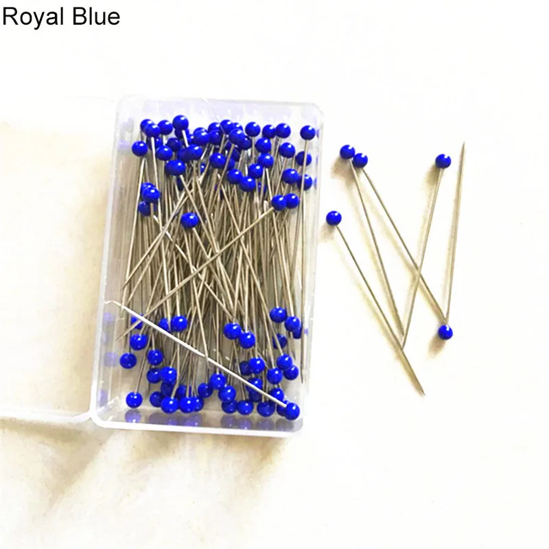 100Pcs/Box 38mm Sewing Pins Glass Ball Multicolor Head Pins Straight Quilting Heads Pins DIY Crafts Sewing Fabric