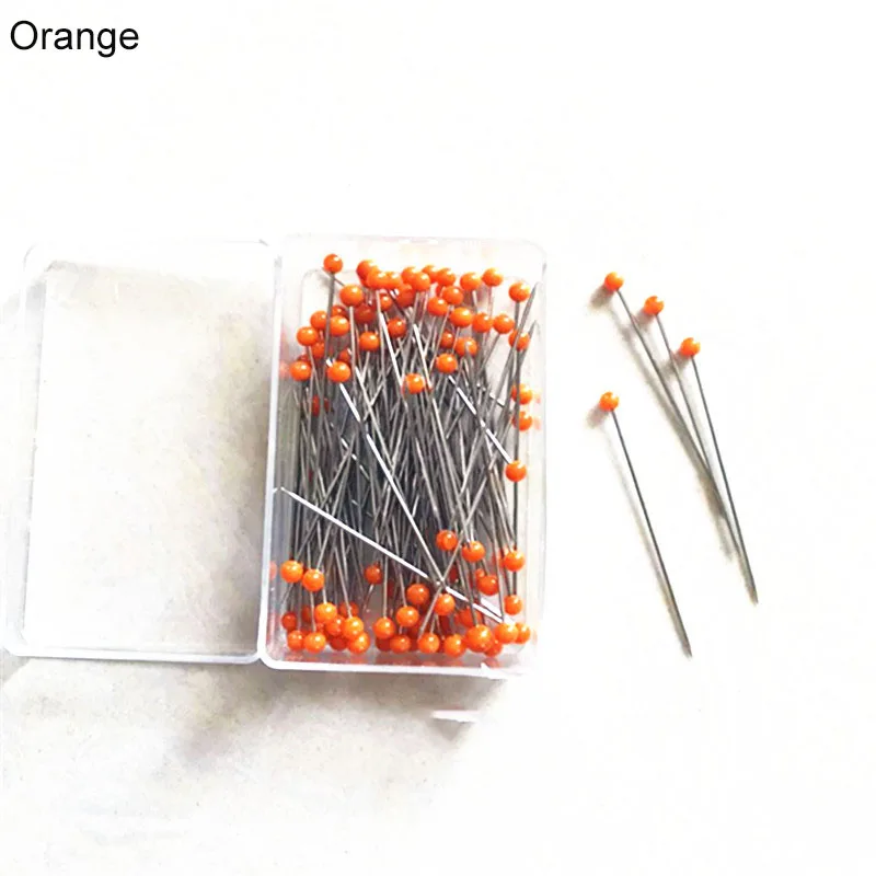 100Pcs/Box 38mm Sewing Pins Glass Ball Multicolor Head Pins Straight Quilting Heads Pins DIY Crafts Sewing Fabric