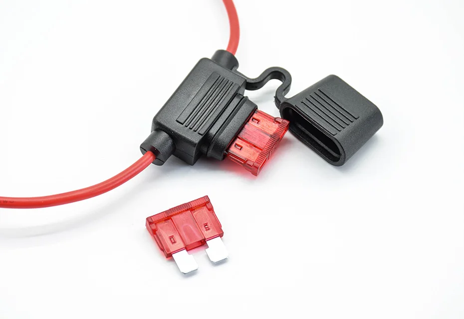 Waterproof Power Socket Small Blade Type inline InLine Fuse Holders with 10A Fuse auto Car Replacement Fuses length 16AWG
