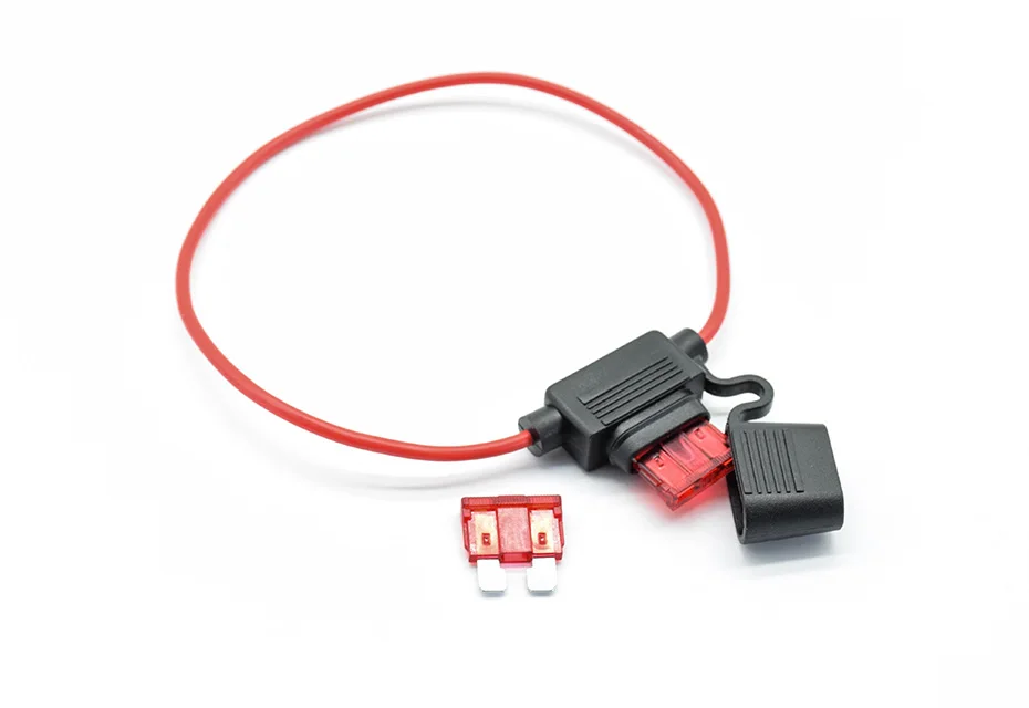 Waterproof Power Socket Small Blade Type inline InLine Fuse Holders with 10A Fuse auto Car Replacement Fuses length 16AWG