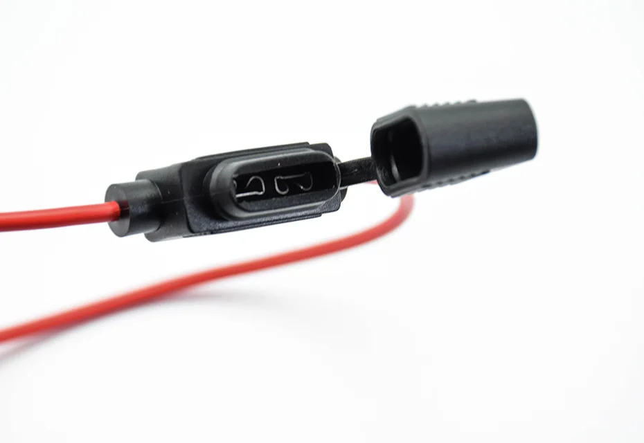 Waterproof Power Socket Small Blade Type inline InLine Fuse Holders with 10A Fuse auto Car Replacement Fuses length 16AWG