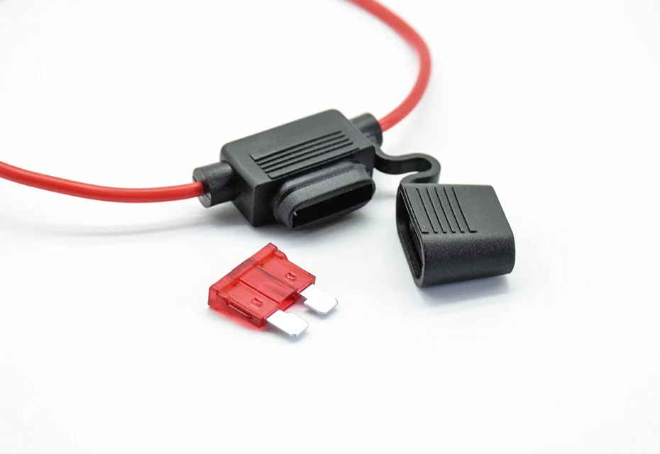 Waterproof Power Socket Small Blade Type inline InLine Fuse Holders with 10A Fuse auto Car Replacement Fuses length 16AWG