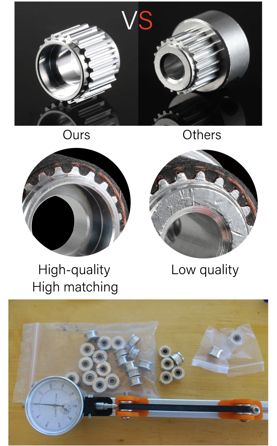 Mellow 3D Printers Parts 1pcs GT2 Idler Timing Pulley 20 Tooth Wheel Bore 5mm Aluminium Gear Teeth for GT2 Timing Belt 6MM