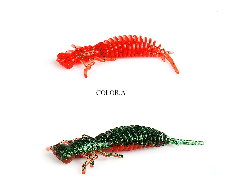 Supercontinent Larva Soft Lures 50mm 62mm 85mm Artificial Lures Fishing Worm Silicone Bass Pike Minnow Swimbait Jigging Plastic