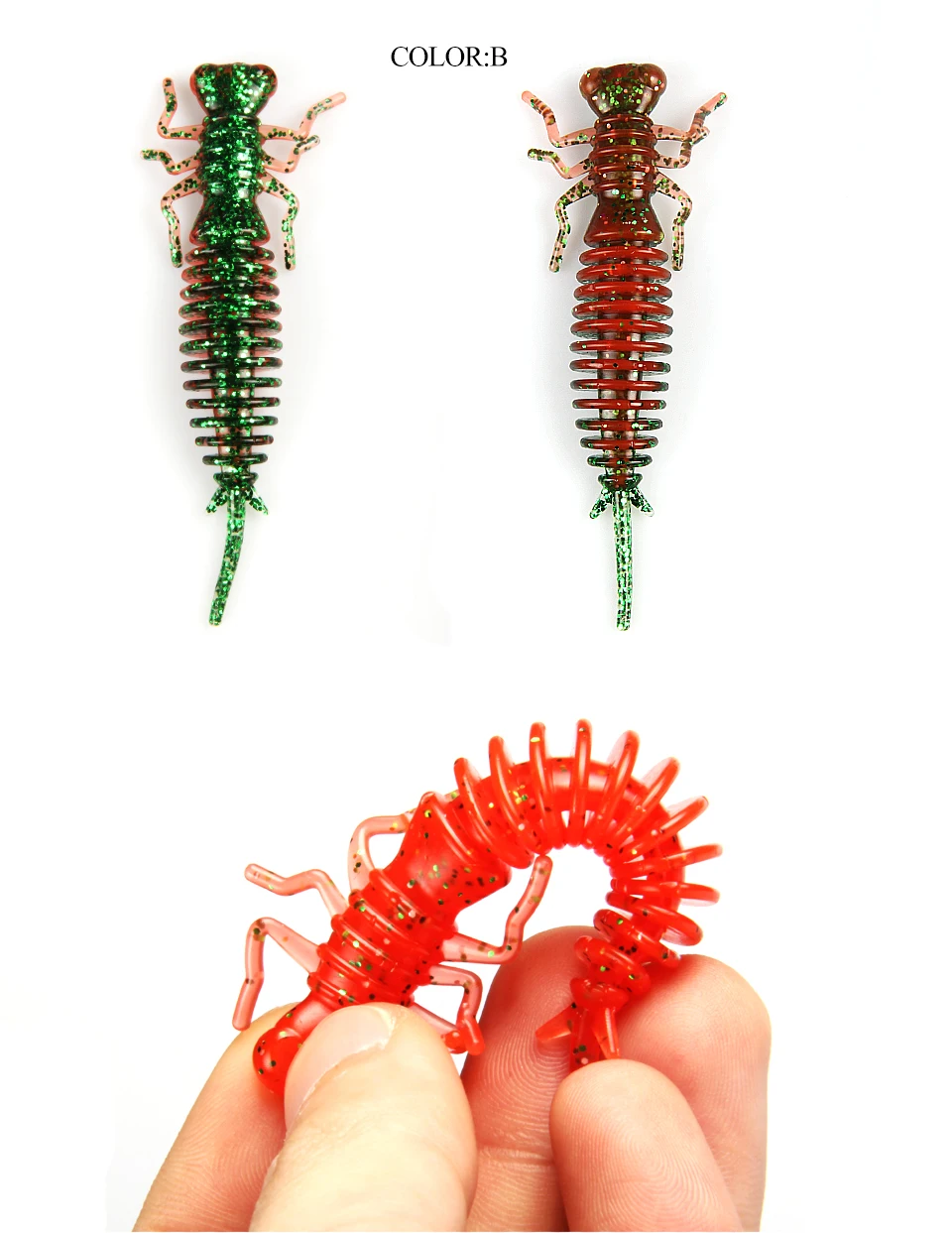 Supercontinent Larva Soft Lures 50mm 62mm 85mm Artificial Lures Fishing Worm Silicone Bass Pike Minnow Swimbait Jigging Plastic