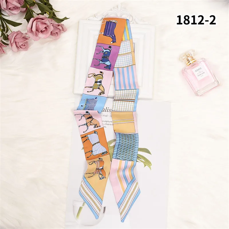 Horse Printing Bag Scarf New Small Skinny Silk Scarf Women Luxury Brand Foulard Women Tie Fashion Head Scarves For Ladies