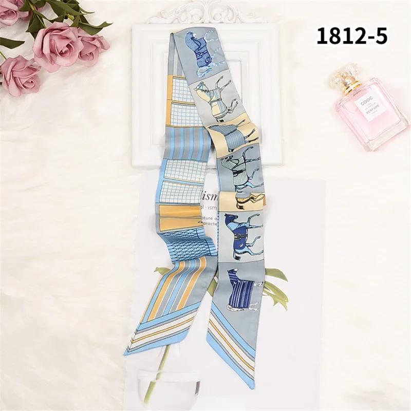 Horse Printing Bag Scarf New Small Skinny Silk Scarf Women Luxury Brand Foulard Women Tie Fashion Head Scarves For Ladies