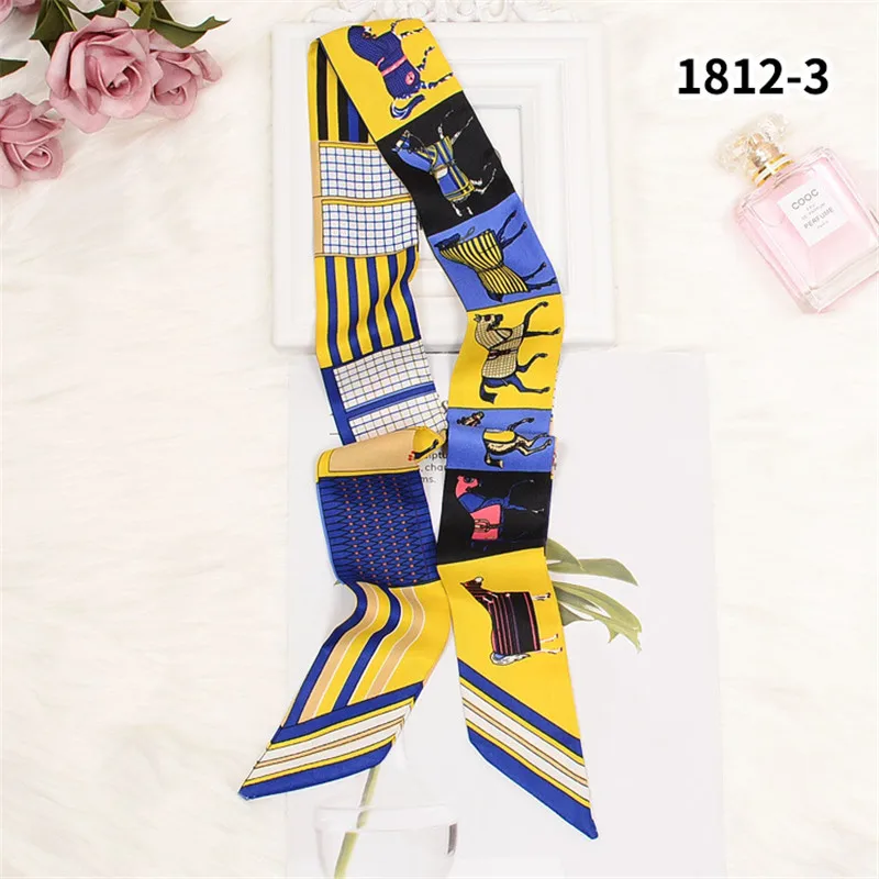 Horse Printing Bag Scarf New Small Skinny Silk Scarf Women Luxury Brand Foulard Women Tie Fashion Head Scarves For Ladies