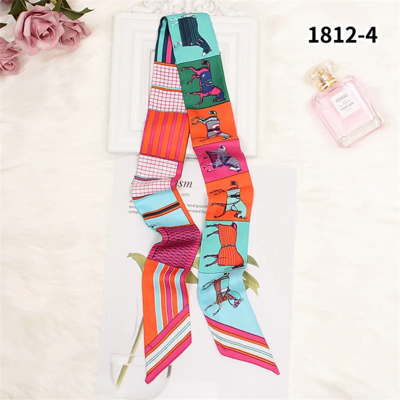 Horse Printing Bag Scarf New Small Skinny Silk Scarf Women Luxury Brand Foulard Women Tie Fashion Head Scarves For Ladies
