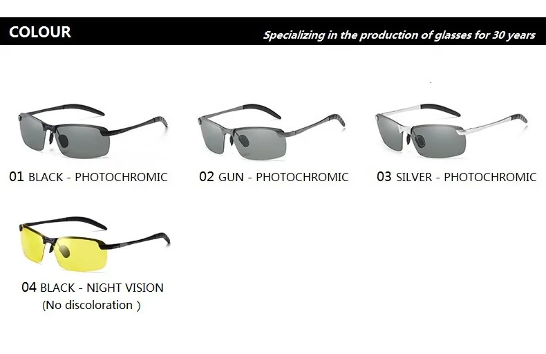 Photochromic Sunglasses Men  Driving Chameleon Glasses Male Change Color Sun Glasses Day Night Vision Driver's Eyewear
