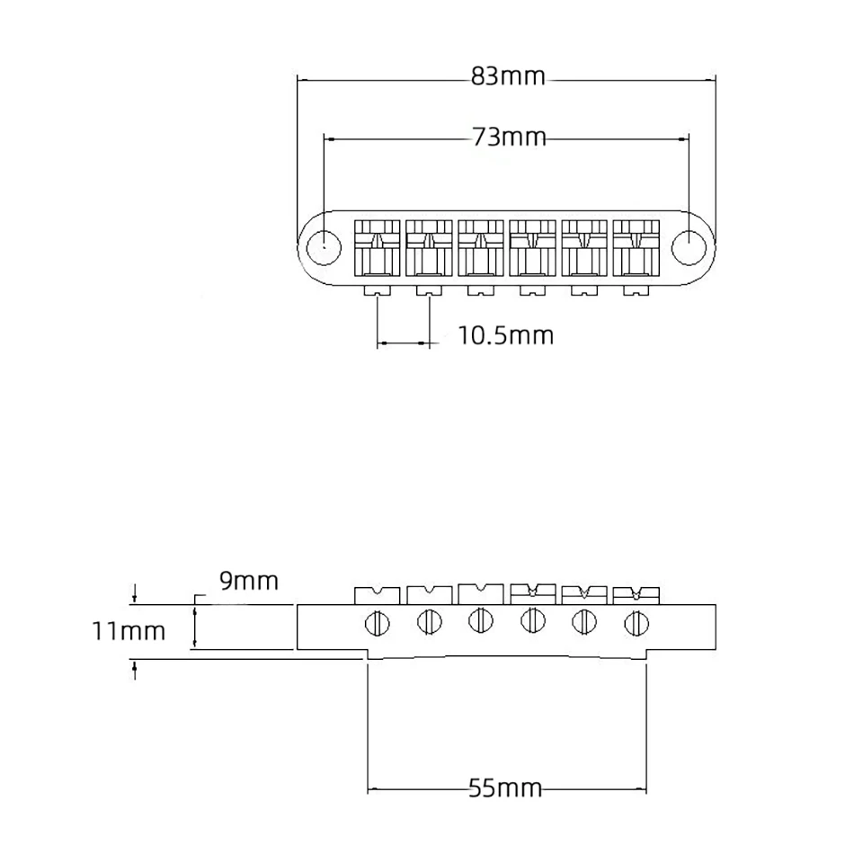 1 Set of 6 Strings Guitar Tune-O-matic Bridge and Tailpiece with Posts for LP Electric Guitar