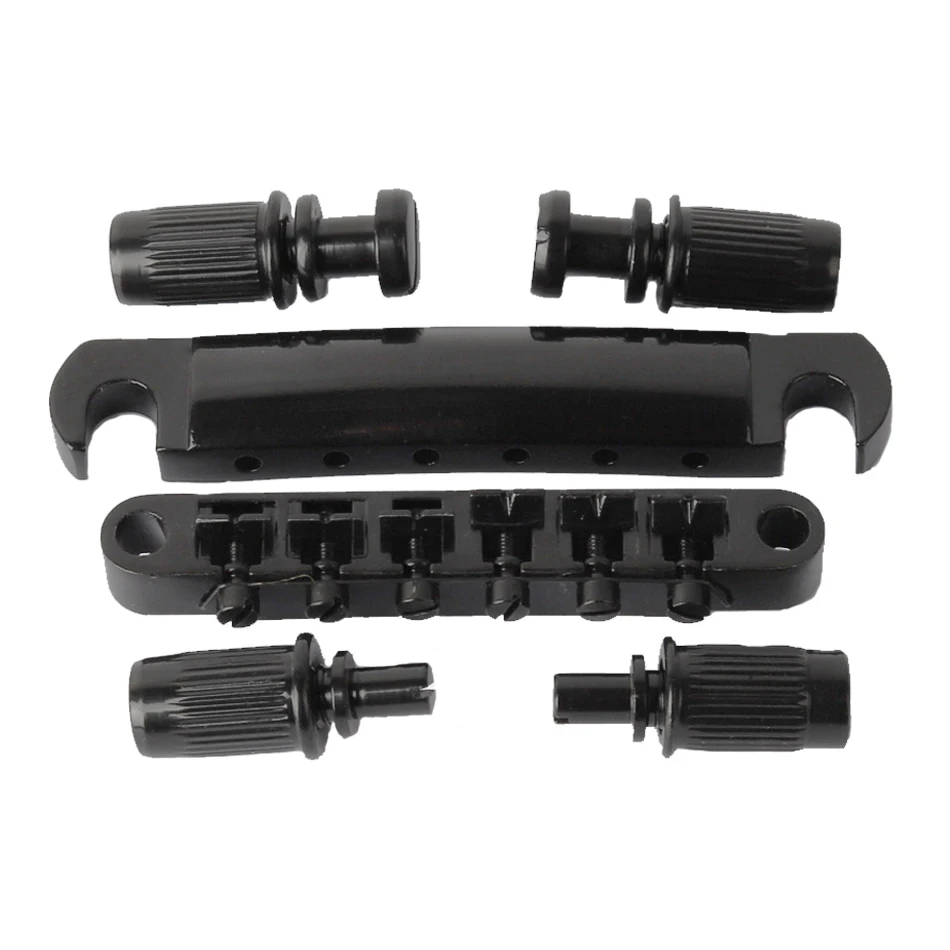 1 Set of 6 Strings Guitar Tune-O-matic Bridge and Tailpiece with Posts for LP Electric Guitar