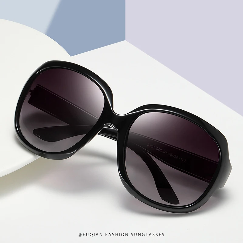 Brand Design Elegant Oversized Polarized Sunglasses Women Fashion Big Round Sun Glasses Ladies Vintage Outdoor Anti Glare Shades