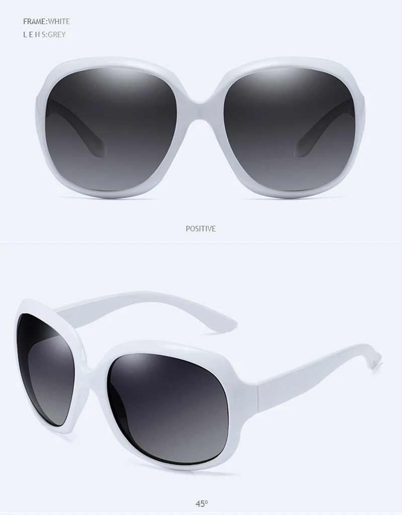 Brand Design Elegant Oversized Polarized Sunglasses Women Fashion Big Round Sun Glasses Ladies Vintage Outdoor Anti Glare Shades