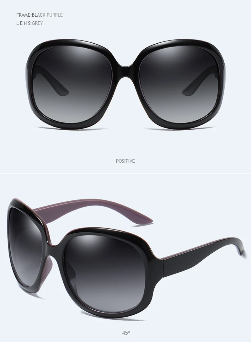 Brand Design Elegant Oversized Polarized Sunglasses Women Fashion Big Round Sun Glasses Ladies Vintage Outdoor Anti Glare Shades