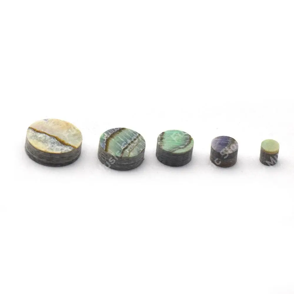 20pcs 2/3/4/6*2mm Colourful Abalone Inlay Dots Abalone White Pearl Shell Dots for Ukulele Acoustic Guitar Fretboard Fingerboard