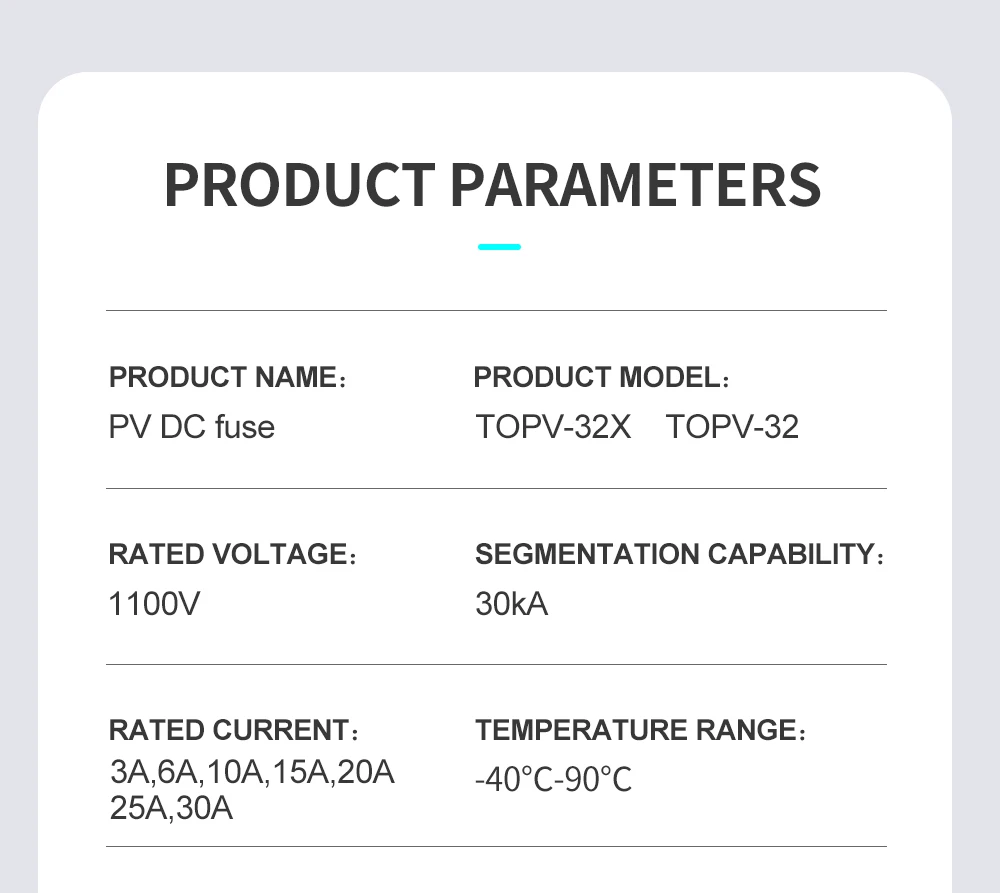 2P Parallel DC Fuse Holder 10*38mm High Voltage Solar PV 1100V TOMZN TOPV-32 Base Photovoltaic System Protection Protector GPV