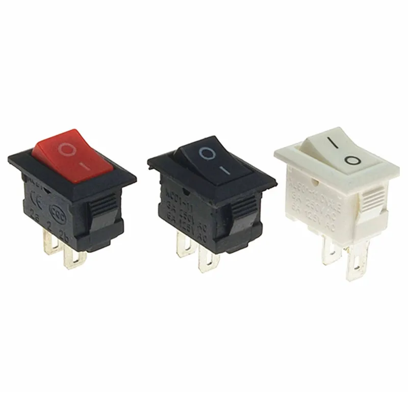10pcs KCD11-101 3A/250V Small Black 10*15mm SPST 2PIN ON/OFF G130 Boat Rocker Switch Car Dash Dashboard Truck RV ATV Home