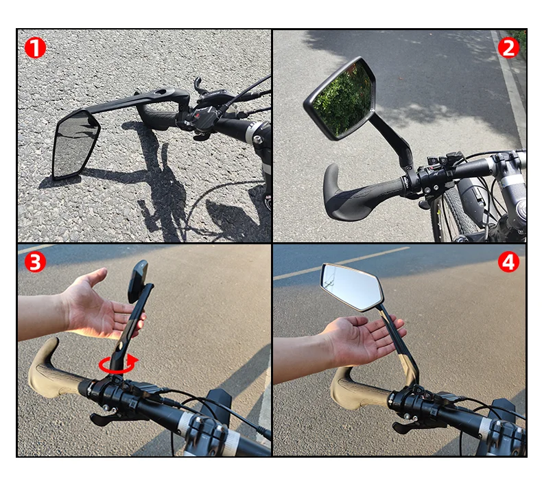 EasyDo Bicycle Handlebar Rear View Mirror Electric Scooter Mirror Bike Wide Range Back Sight Reflector For Bicycle Accessories