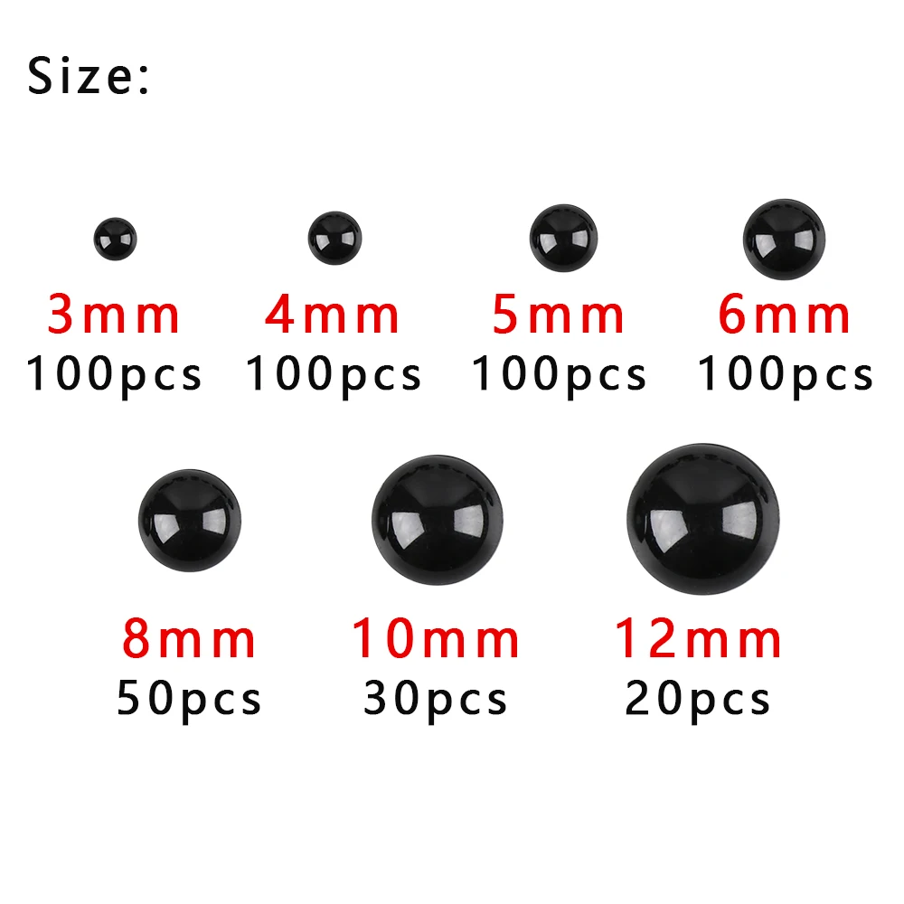 100/500pcs DIY 3-12mm Round Flat Black Eyes Plastic Eyes Eyes for Dolls Making Doll Toys Teddy Bear Eyes Doll Eyes Accessories