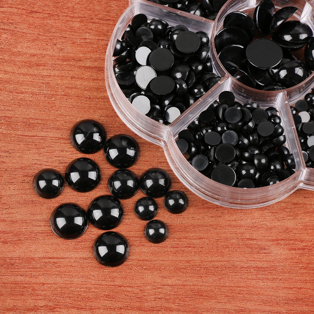 100/500pcs DIY 3-12mm Round Flat Black Eyes Plastic Eyes Eyes for Dolls Making Doll Toys Teddy Bear Eyes Doll Eyes Accessories