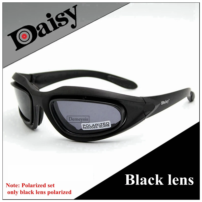 Daisy Polarized Tactical Sunglasses Men Airsoft Hunting Shooting Glasses UV400 Protection Desert Hiking Goggles