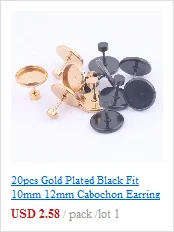 10pcs Rose Gold Black Stainless Steel Post Stud Earring Base Settings 6mm 8mm 10mm Dia Blank Cabochon Bezel Findings