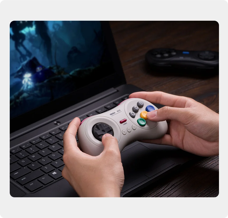 8Bitdo M30 Bluetooth Gamepad for Nintendo Switch PC macOS and Android with Sega Genesis Mega Drive Style