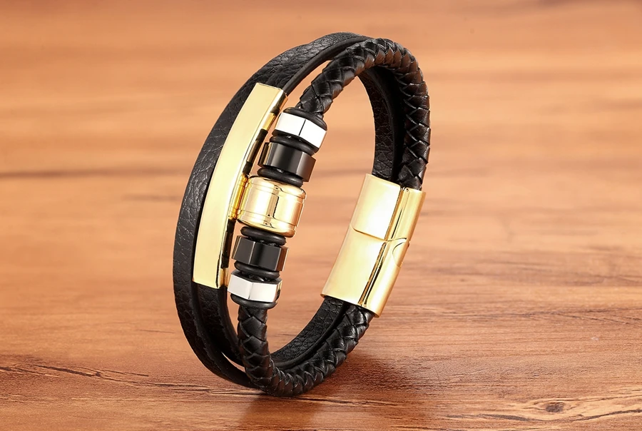 TYO Stainless Steel Men Women Spain Germany France Italy Argentina National Flag PU Leather Bracelets Handmade Jewelry