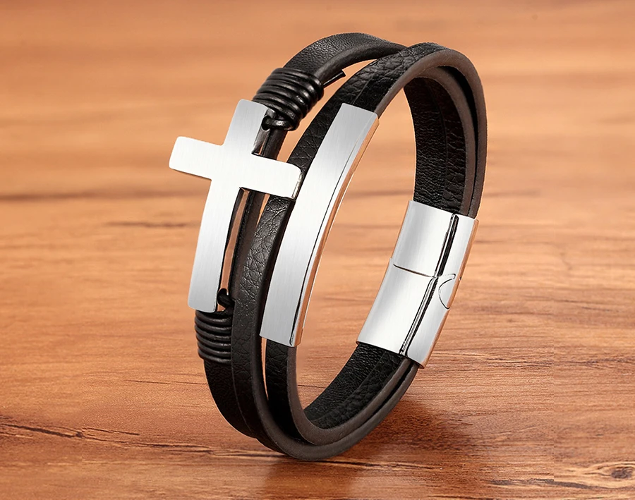 TYO Stainless Steel Men Women Spain Germany France Italy Argentina National Flag PU Leather Bracelets Handmade Jewelry