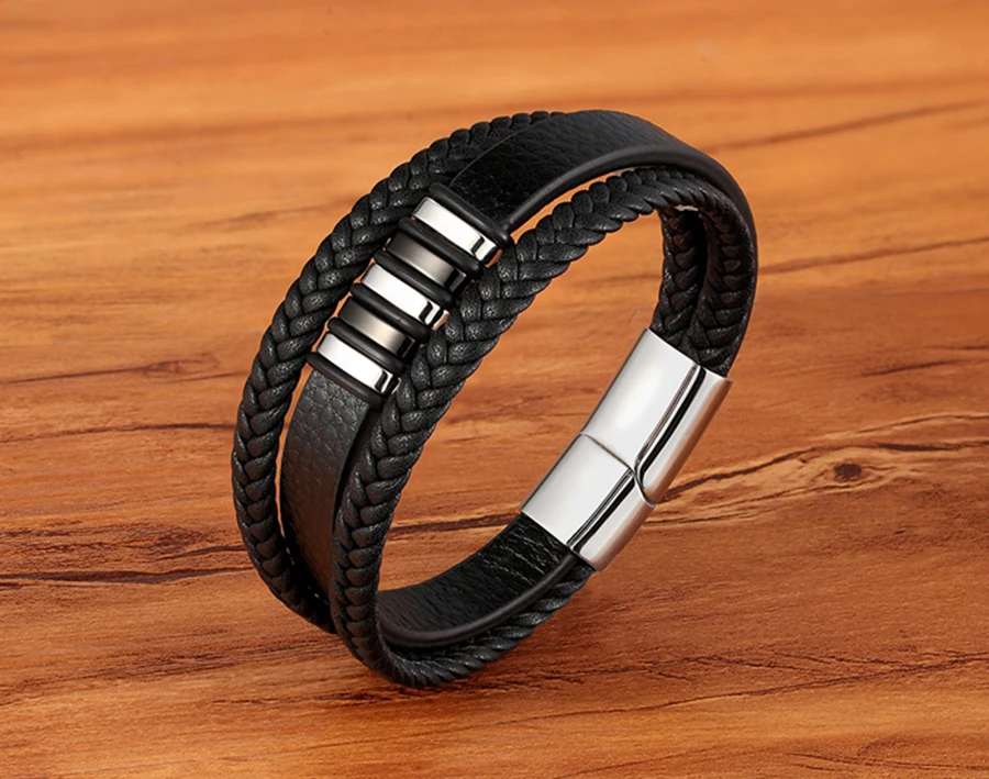 TYO Stainless Steel Men Women Spain Germany France Italy Argentina National Flag PU Leather Bracelets Handmade Jewelry