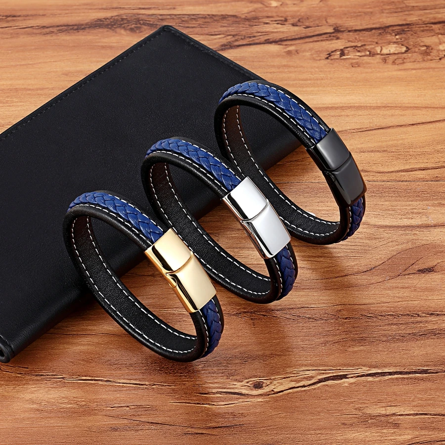 TYO Stainless Steel Men Women Spain Germany France Italy Argentina National Flag PU Leather Bracelets Handmade Jewelry